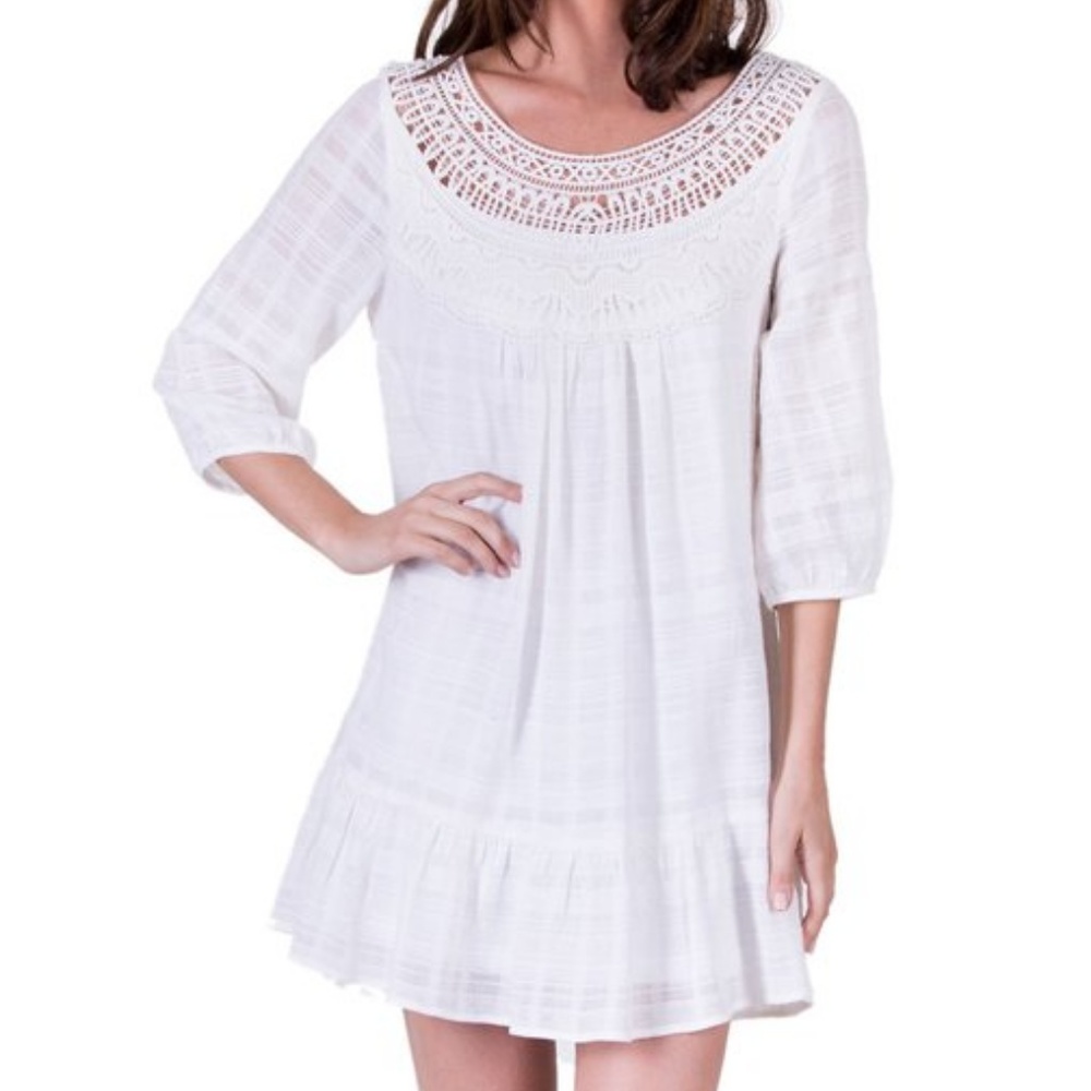 Crochet Lace Dress (White)
